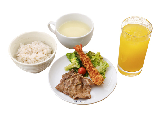 お子様　大判牛たん焼とエビフライ定食