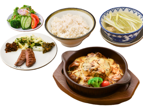 牛たん焼と牛たんカレーハンバーググラタンセット