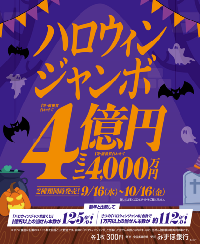 ハロウィンジャンボ発売中